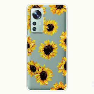 For Xiaomi 12 Pro Painted Transparent Shockproof TPU Protective Phone Case(Yellow Chrysanthemum)