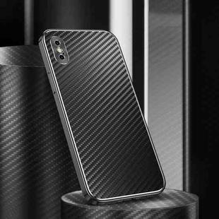 Metal Frame Carbon Fiber Phone Case For iPhone XS / X(Black)