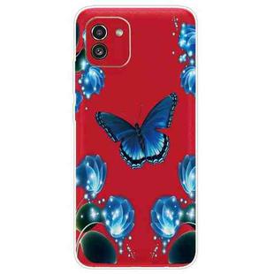 For Samsung Galaxy A03 International Version Shockproof Painted Transparent TPU Protective Phone Case(Dream Butterfly)
