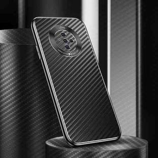 For vivo S6 Metal Frame Carbon Fiber Phone Case(Black)