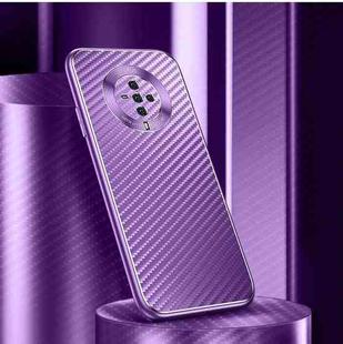 For vivo S6 Metal Frame Carbon Fiber Phone Case(Purple)