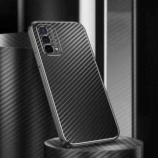 For OPPO A93 5G Metal Frame Carbon Fiber Phone Case(Black)