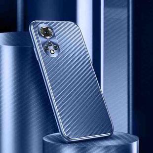 For Honor 50 / nova 9 Metal Frame Carbon Fiber Phone Case(Blue)