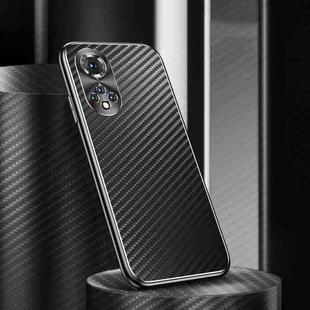 For Honor 50 Pro / nova 9 Pro Metal Frame Carbon Fiber Phone Case(Black)