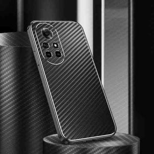 For Huawei nova 8 Pro Metal Frame Carbon Fiber Phone Case(Black)