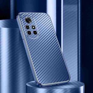 For Huawei nova 8 Pro Metal Frame Carbon Fiber Phone Case(Blue)