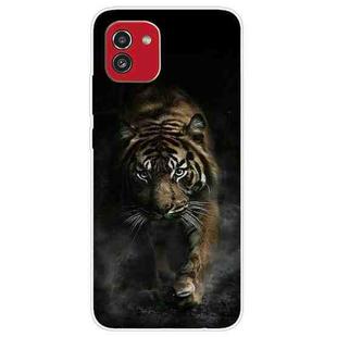For Samsung Galaxy A03 International Version Shockproof Painted Transparent TPU Protective Phone Case(Chinese Tiger)