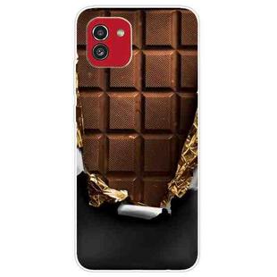 For Samsung Galaxy A03 International Version Shockproof Painted Transparent TPU Protective Phone Case(Chocolate)