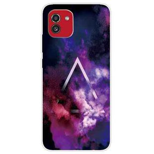 For Samsung Galaxy A03 International Version Shockproof Painted Transparent TPU Protective Phone Case(Triangle Starry Sky)
