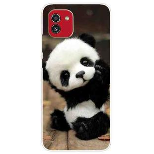 For Samsung Galaxy A03 International Version Shockproof Painted Transparent TPU Protective Phone Case(Say Hello Panda)