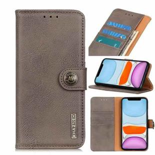 For iPhone 11 Cowhide Texture Horizontal Flip Leather Case with Holder & Card Slots & Wallet(Khaki)