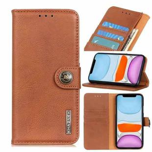 For iPhone 11 Cowhide Texture Horizontal Flip Leather Case with Holder & Card Slots & Wallet(Brown)