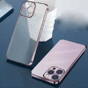 For iPhone 12 Pro Max Wing Plating Series Semi-transparent Frosted Phone Case(Pink)