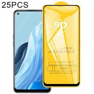 25 PCS 9D Full Glue Screen Tempered Glass Film For OPPO Reno7 / Reno7 Z 5G / Reno7 5G / Reno7 Lite / Reno8 Lite / F21 Pro 5G / Reno8 4G / F21s Pro 5G / Reno8 Z