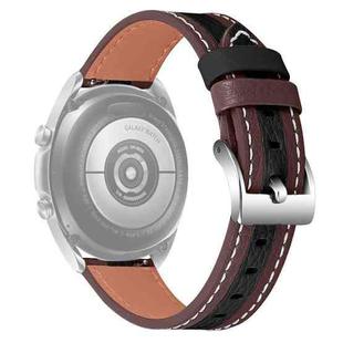 20mm Universal Color Matching Leather Watch Band(Brown Black)