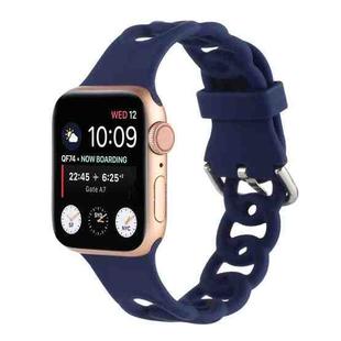 Hollow Out Silicone Watch Band For Apple Watch Series 8&7 41mm / SE 2&6&SE&5&4 40mm / 3&2&1 38mm(5)