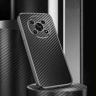 For Honor X30 5G Metal Frame Carbon Fiber Phone Case(Black)