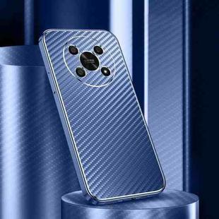For Honor X30 5G Metal Frame Carbon Fiber Phone Case(Blue)