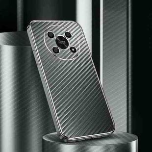 For Honor X30 5G Metal Frame Carbon Fiber Phone Case(Grey)