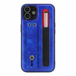 Leather Belt Shockproof Protective Phone Case with Touch Screen Pen & Holder For iPhone 11(Royal Blue)