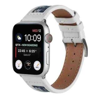 Canvas Leather Watch Band For Apple Watch Series 8&7 41mm / SE 2&6&SE&5&4 40mm / 3&2&1 38mm(5)