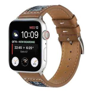Canvas Leather Watch Band For Apple Watch Series 8&7 41mm / SE 2&6&SE&5&4 40mm / 3&2&1 38mm(7)