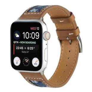 Canvas Leather Watch Band For Apple Watch Ultra 49mm / Series 8&7 45mm / SE 2&6&SE&5&4 44mm / 3&2&1 42mm(8)