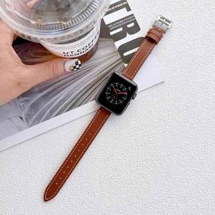 Leather Watch Band For Apple Watch Series 8&7 41mm / SE 2&6&SE&5&4 40mm / 3&2&1 38mm(Brown)