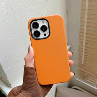 For iPhone 13 Solid Color Leather Phone Case(Orange)