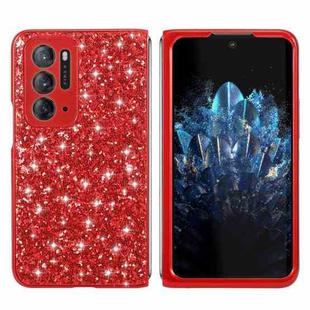 For OPPO Find N Glitter Powder Shockproof TPU Folding Phone Case(Red)