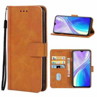 Leather Phone Case For OPPO Realme XT(Brown)