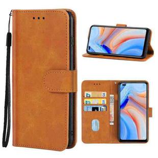 Leather Phone Case For OPPO Reno4 5G(Brown)