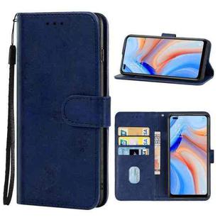 Leather Phone Case For OPPO Reno4 5G(Blue)