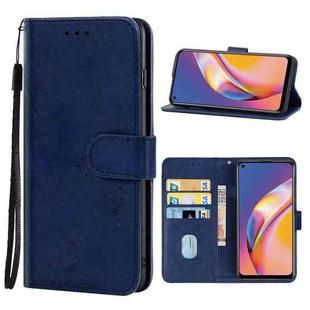 Leather Phone Case For OPPO Reno5 F(Blue)