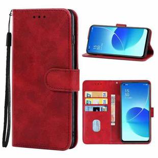 Leather Phone Case For OPPO Reno6 5G(Red)