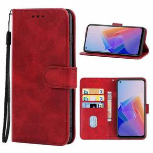 Leather Phone Case For OPPO Reno7 5G Foreign Version / Find X5 Lite(Red)