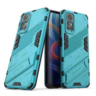 For Xiaomi Redmi Note 11 / Note 11S Global Punk Armor 2 in 1 PC + TPU Shockproof Phone Case with Invisible Holder(Blue)