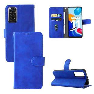 For Xiaomi Redmi Note 11 / Note 11S Global Skin Feel Magnetic Buckle Leather Phone Case(Blue)