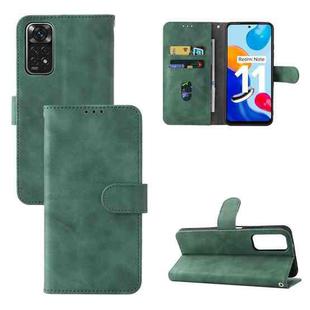 For Xiaomi Redmi Note 11 / Note 11S Global Skin Feel Magnetic Buckle Leather Phone Case(Green)