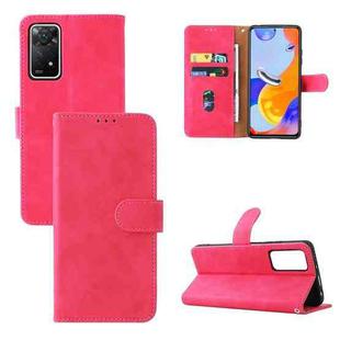 For Xiaomi Redmi Note 11 Pro 5G Foreign Version / Note 11 Pro+ 5G Skin Feel Magnetic Buckle Leather Phone Case(Rose Red)