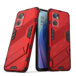 For OPPO Reno7 5G Global / Find X5 Lite Punk Armor 2 in 1 PC + TPU Shockproof Phone Case with Invisible Holder(Red)