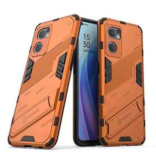 For OPPO Reno7 5G Global / Find X5 Lite Punk Armor 2 in 1 PC + TPU Shockproof Phone Case with Invisible Holder(Orange)