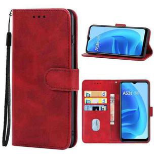 Leather Phone Case For OPPO A53s 5G(Red)