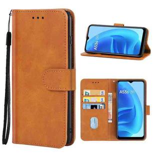 Leather Phone Case For OPPO A53s 5G(Brown)