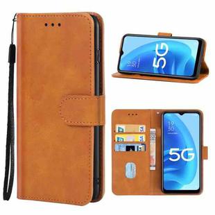 Leather Phone Case For OPPO A55 5G(Brown)