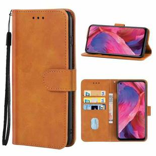 Leather Phone Case For OPPO A74 5G(Brown)