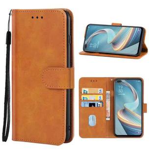Leather Phone Case For OPPO A92s(Brown)