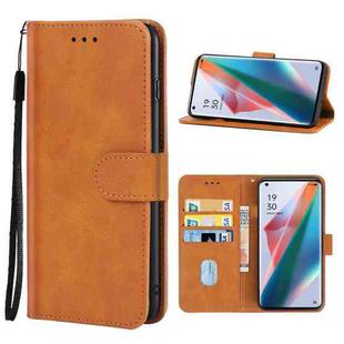Leather Phone Case For OPPO Find X3(Brown)