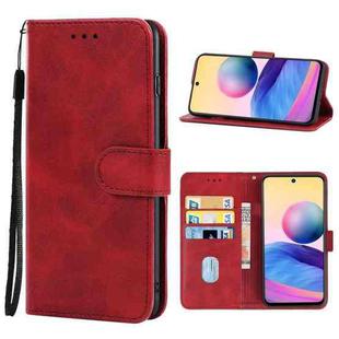 Leather Phone Case For Xiaomi Redmi Note 10 JE Japanese Version(Red)
