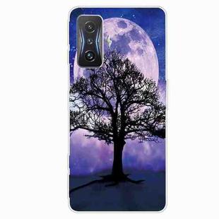 For Xiaomi Redmi K50 Gaming Painted Transparent Shockproof TPU Phone Case(Moon Tree)